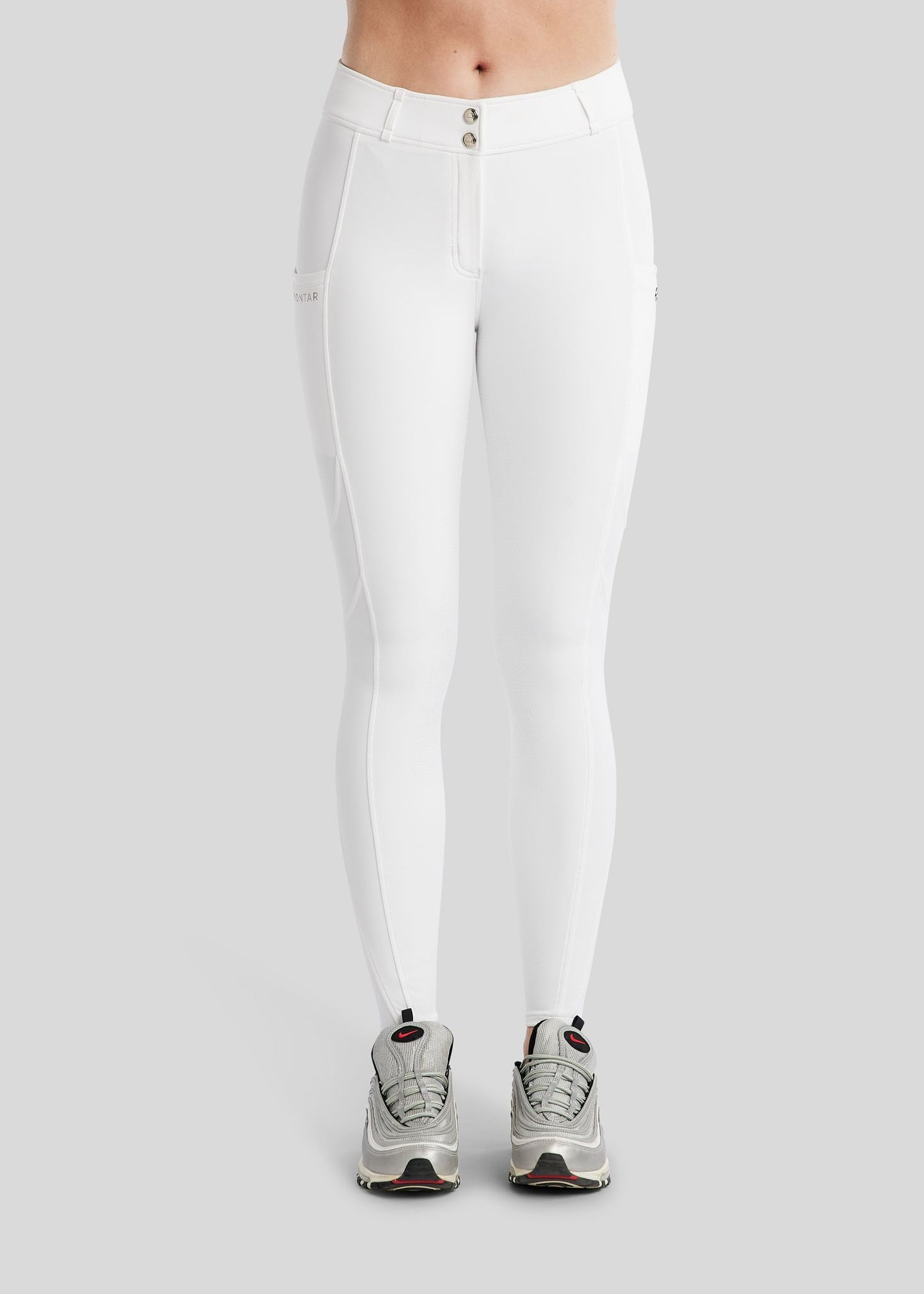 MoPhilipa pantalon Montar Champagne Logo Full Grip - Blanco