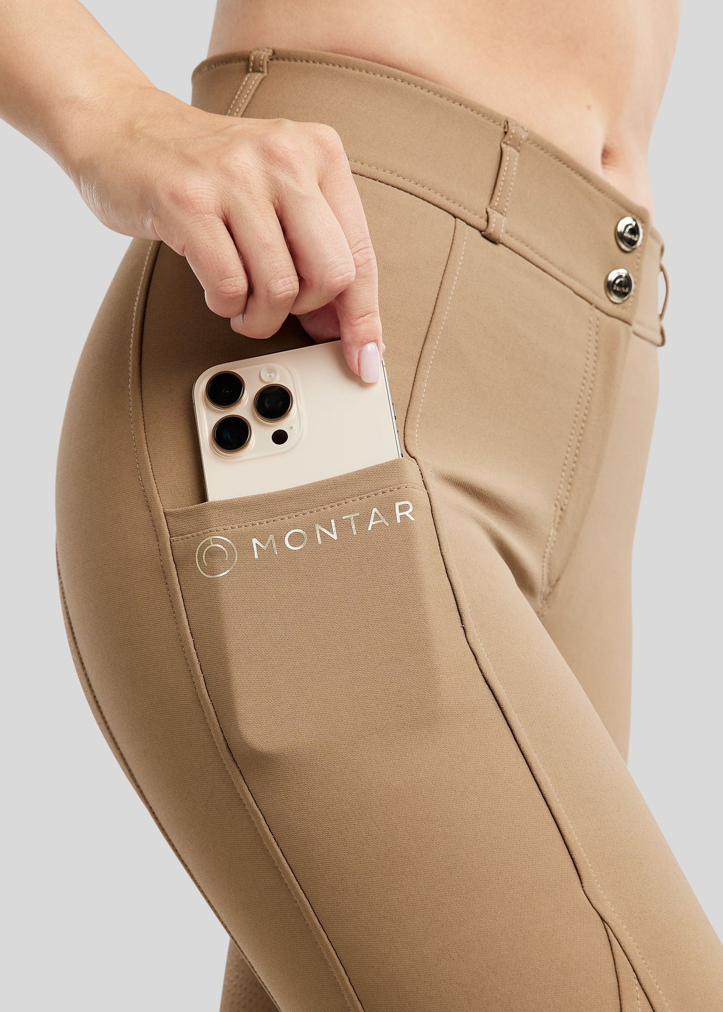 MoPhilipa pantalon Montar Champagne Logo Full Grip - Taupe