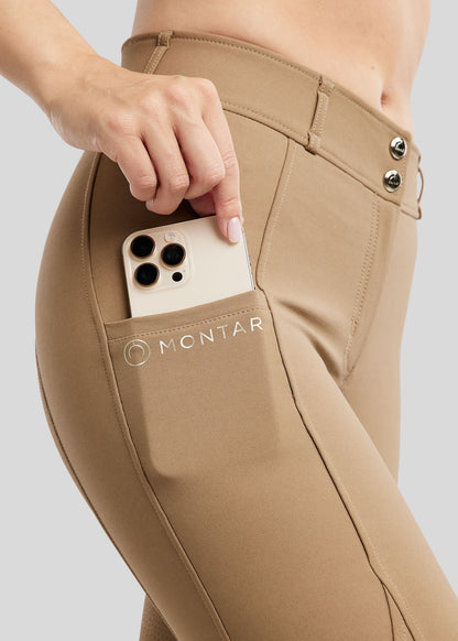 MoPhilipa pantalon Montar Champagne Logo Full Grip - Taupe