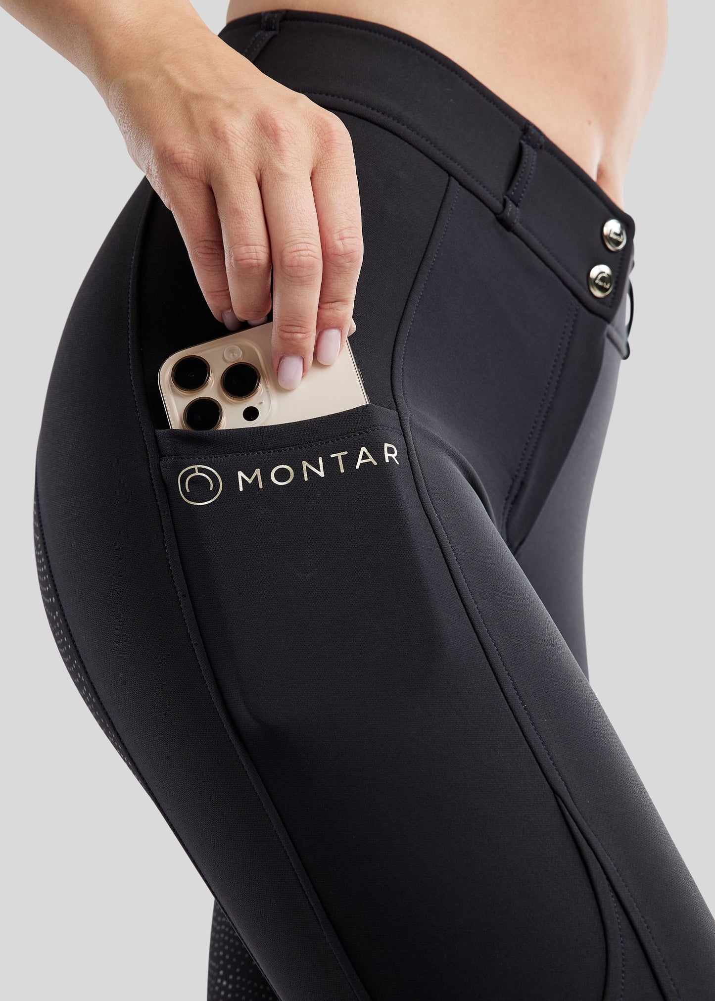 MoPhilipa pantalon Montar Champagne Logo Full Grip - Navy