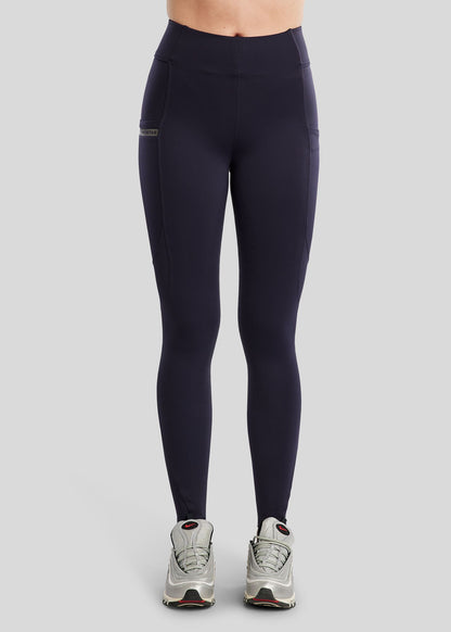 MoTilly legging Montar con Mesh y logo Gun Metall  - Navy