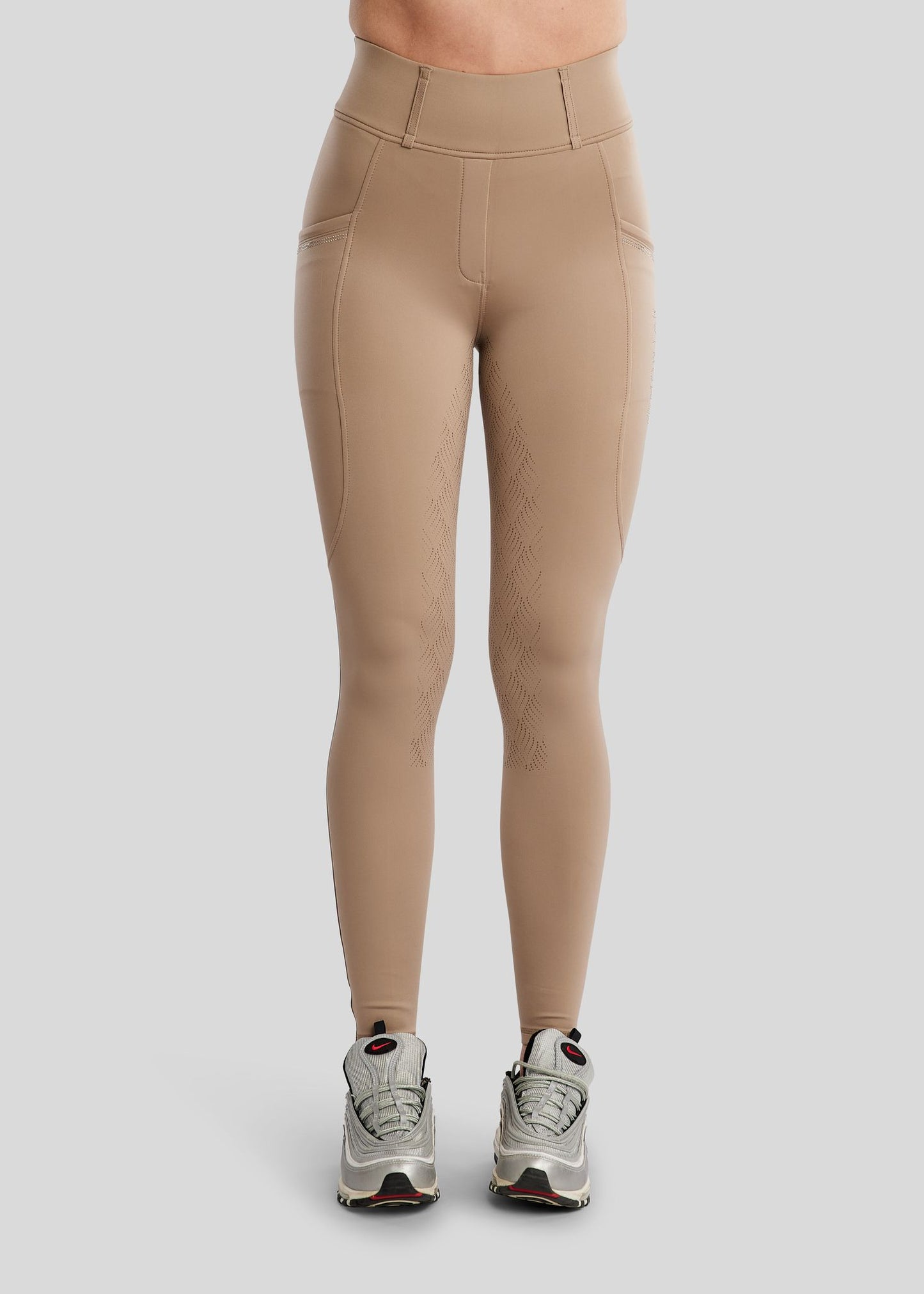 MoEverlisa legging Montar Full Grip con brillis - Taupe