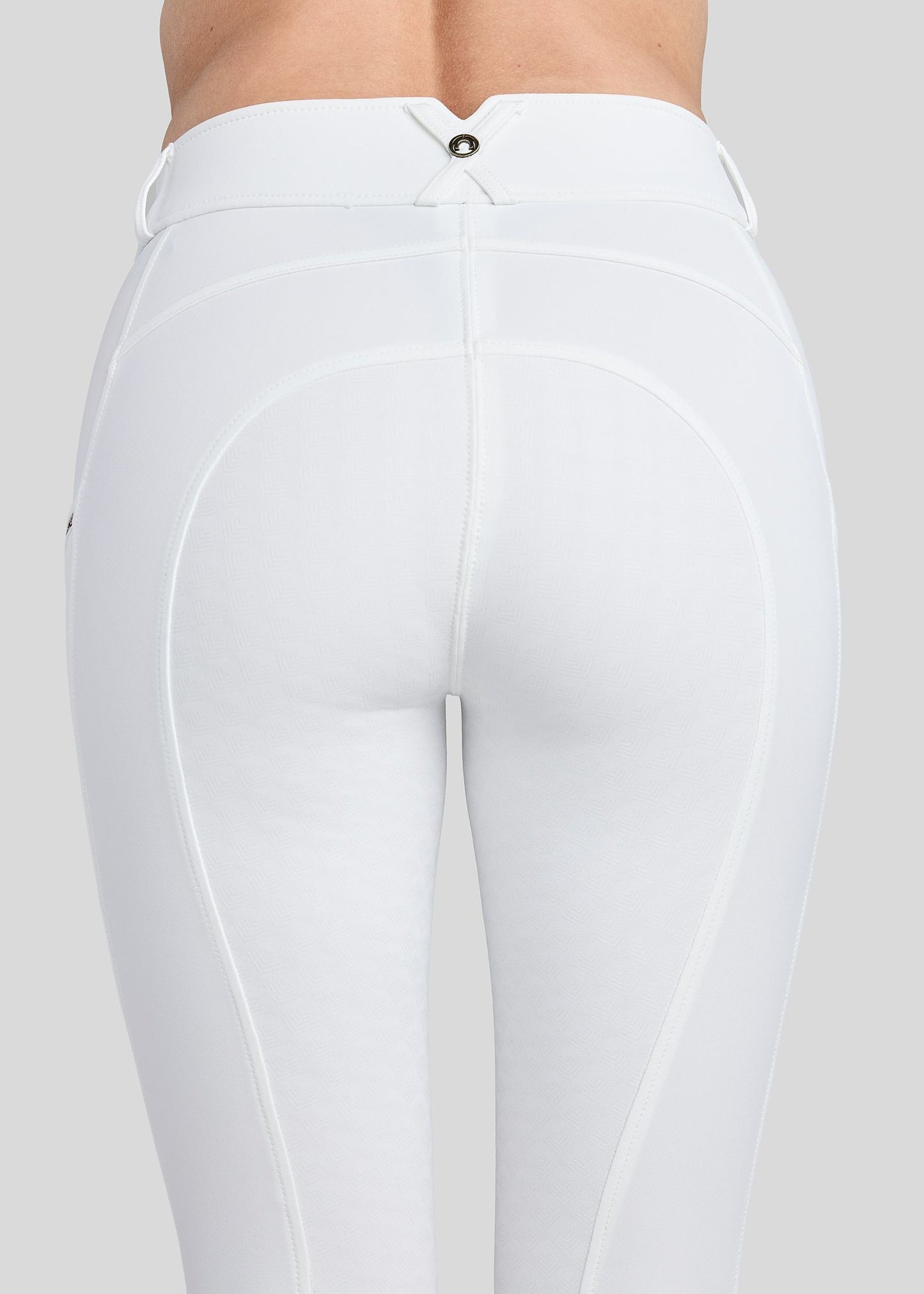 MoVeronica pantalon Montar F/G detalles con Golden Quarz - Blanco