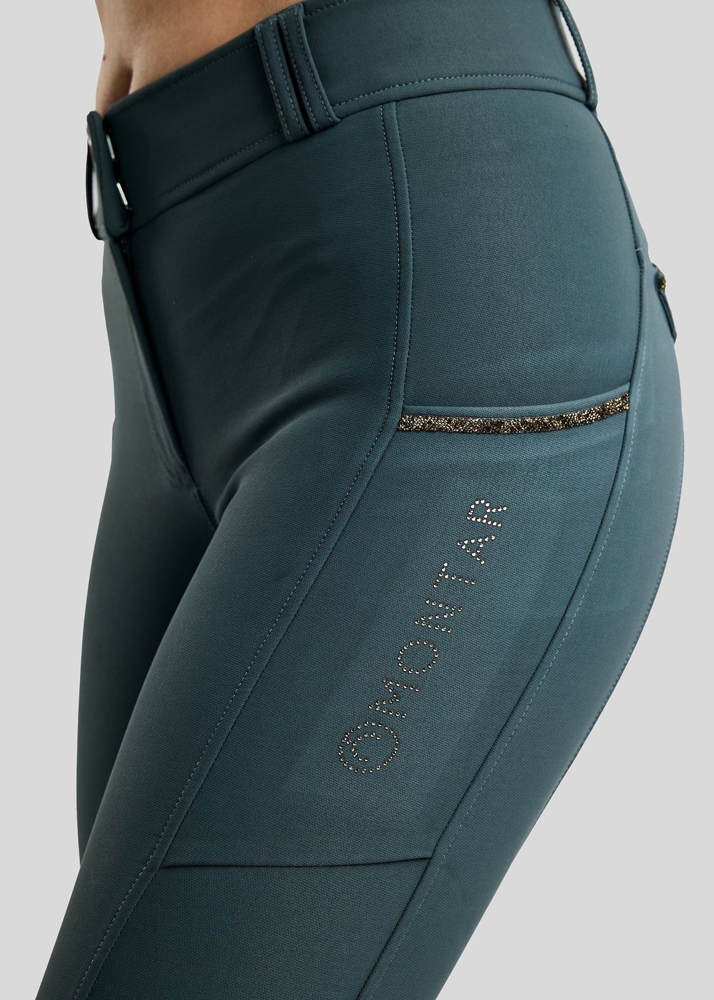 MoVeronica pantalon Montar F/G detalles con Golden Quarz - Dark Slate