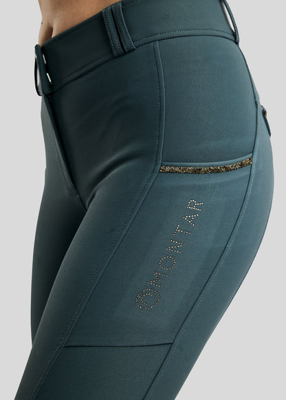 MoVeronica pantalon Montar F/G detalles con Golden Quarz - Dark Slate