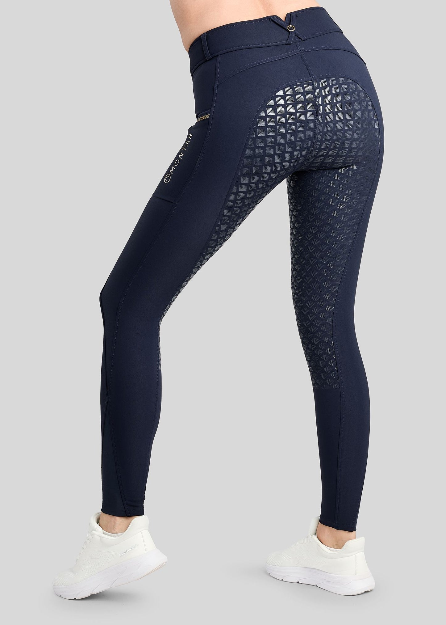 MoVeronica pantalon Montar F/G detalles con Golden Quarz - Navy