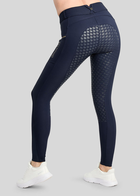 MoVeronica pantalon Montar F/G detalles con Golden Quarz - Navy