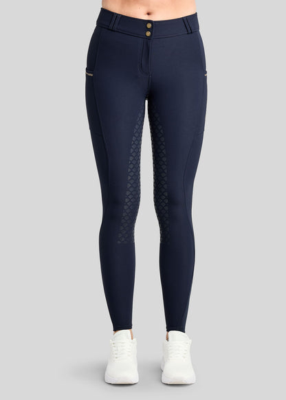 MoVeronica pantalon Montar F/G detalles con Golden Quarz - Navy