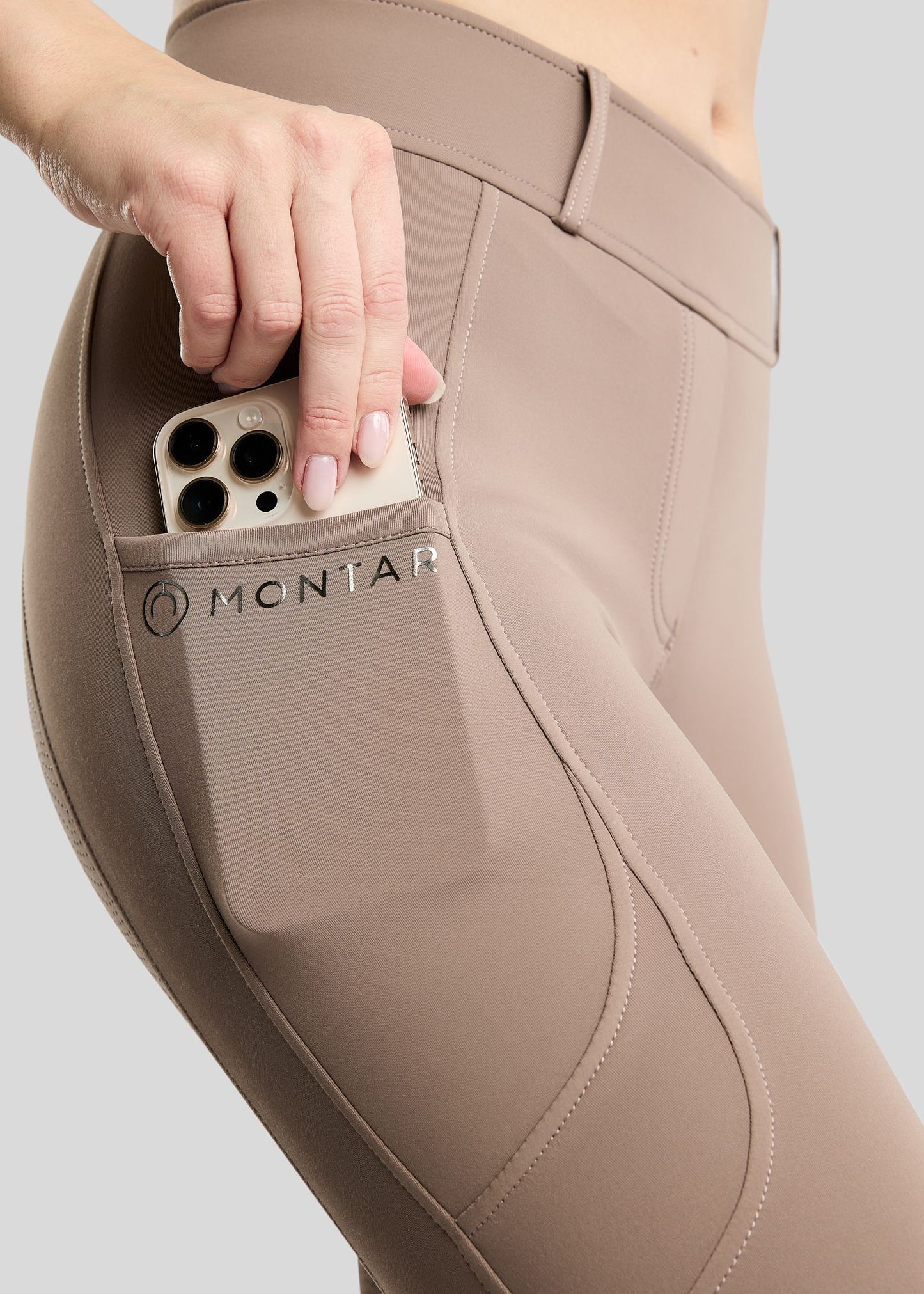 MoAddie Hybrid Leggings Térmicos Montar F/G Gunmetal - Nougat Brown