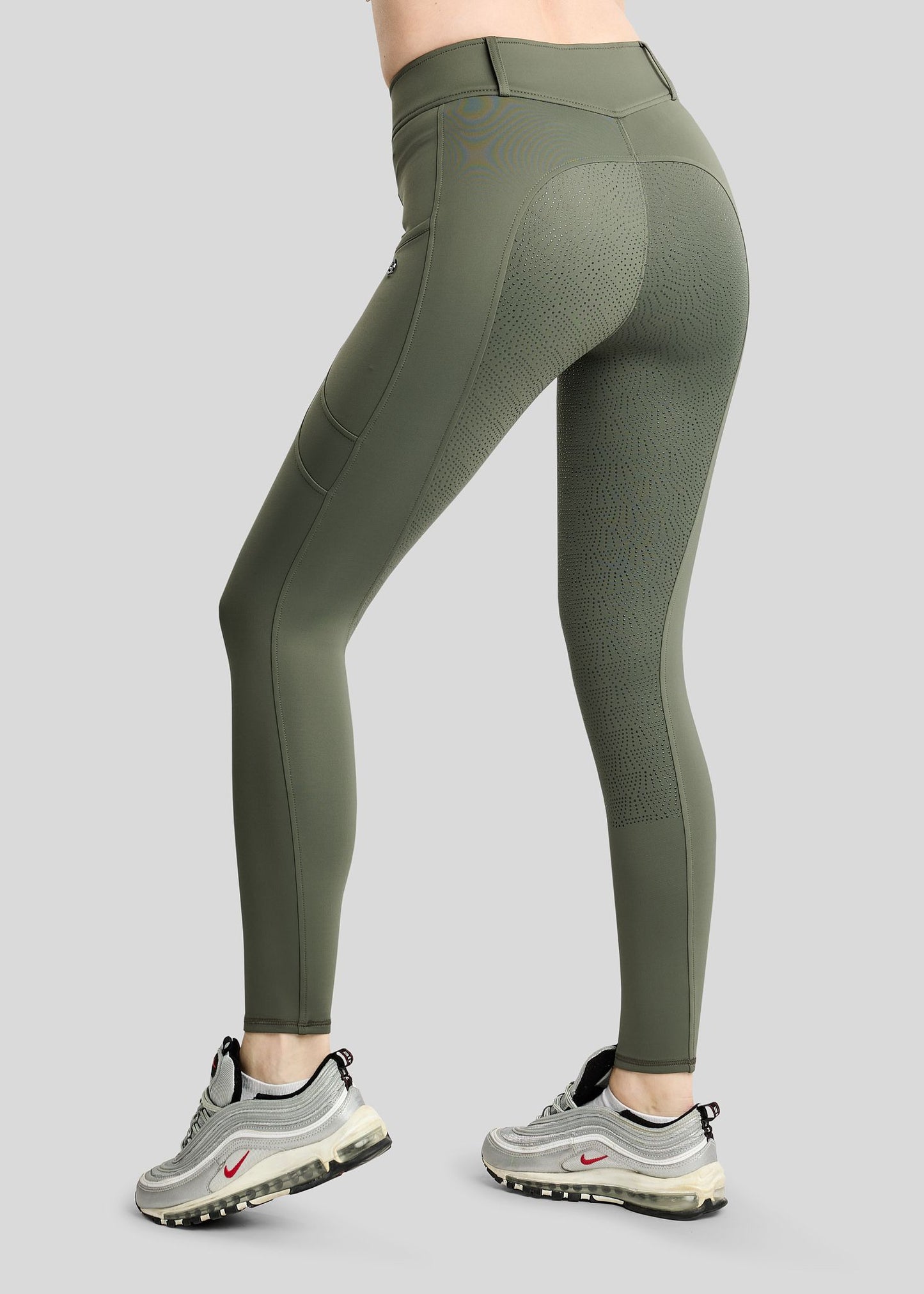 MoAddie Hybrid Leggings Térmicos Montar F/G Gunmetal -Forest Green
