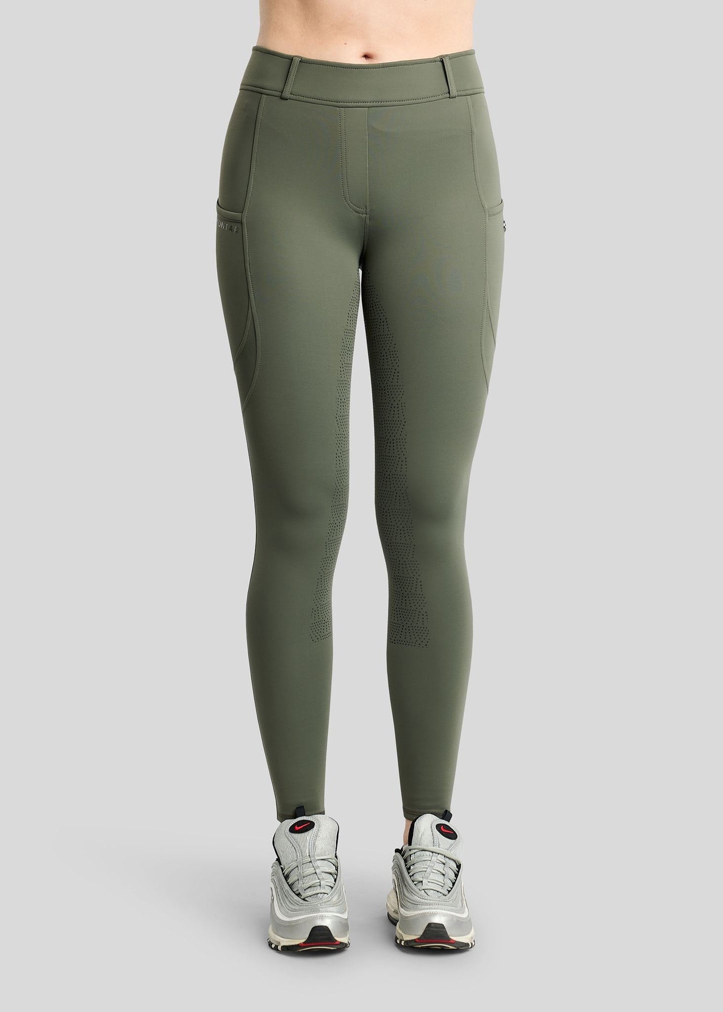 MoAddie Hybrid Leggings Térmicos Montar F/G Gunmetal -Forest Green