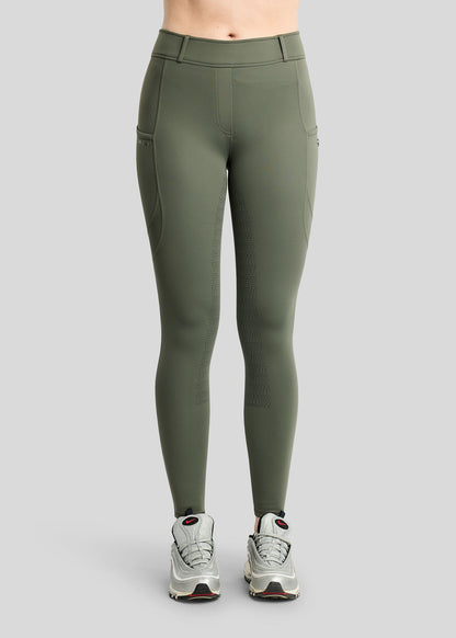 MoAddie Hybrid Leggings Térmicos Montar F/G Gunmetal -Forest Green