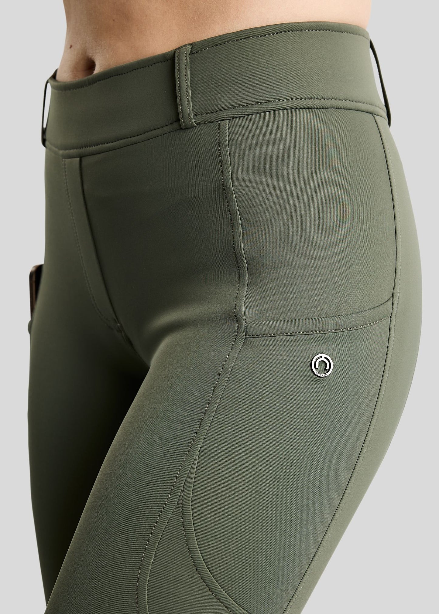 MoAddie Hybrid Leggings Térmicos Montar F/G Gunmetal -Forest Green