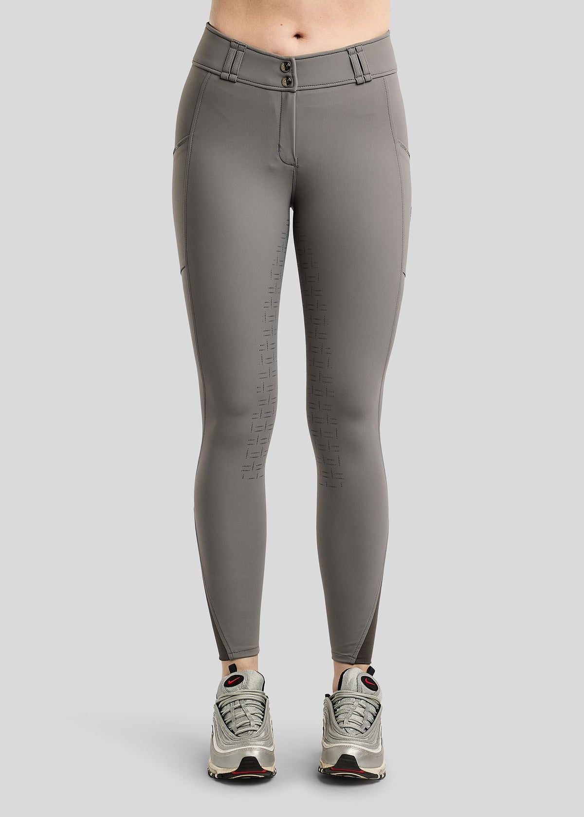 MoMaddy Pantalón F/G con Cristales Gun Metal - Gris