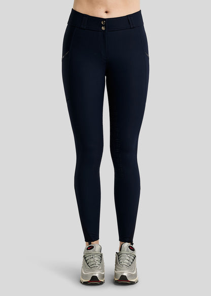 MoMaddy Pantalón F/G con Cristales Gun Metal - Navy