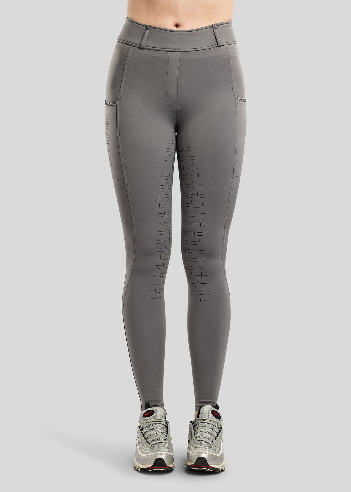 MoMaisy Leggings Montar F/G con Crystal Tape Gun Metal - Gris