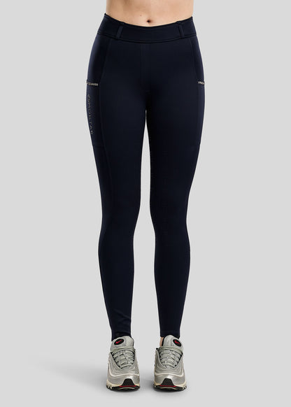 MoMaisy Leggings Montar F/G con Crystal Tape Gun Metal - Navy