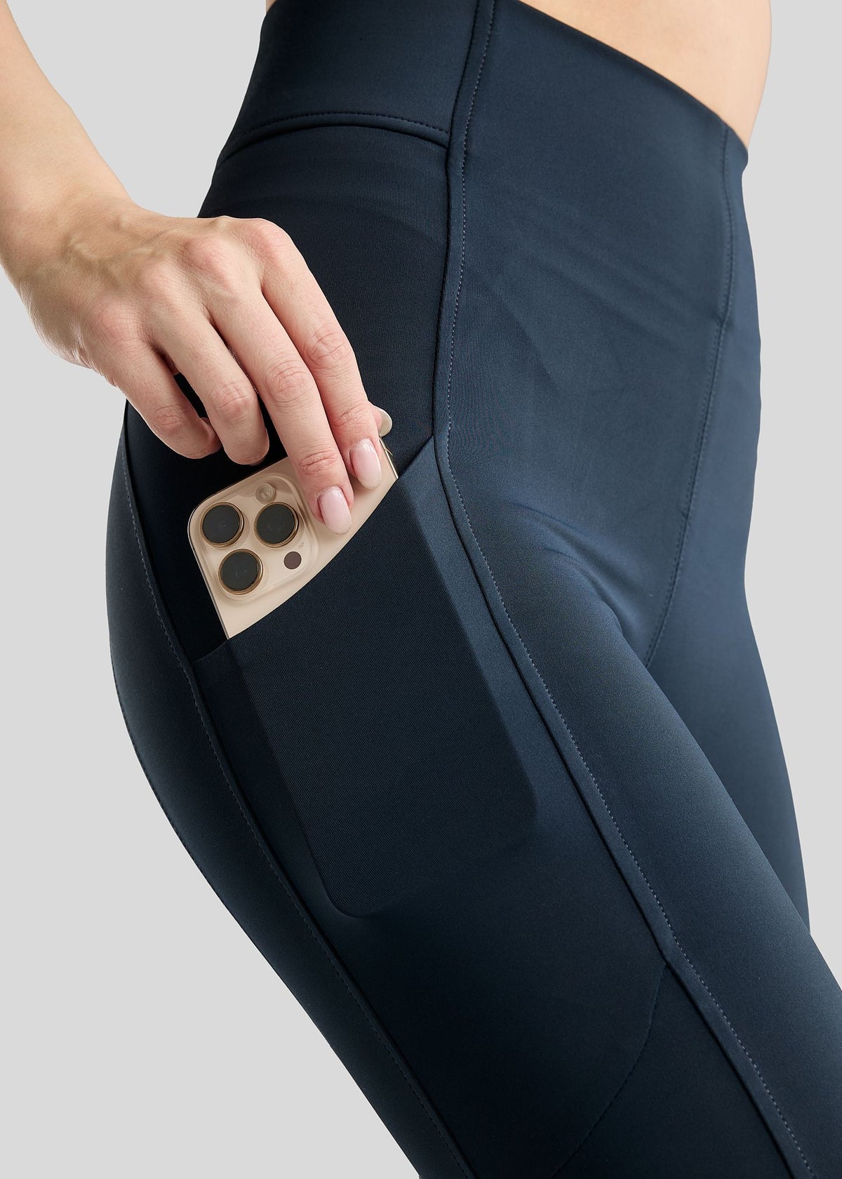 MoFair Leggings de Equitación F/G con Logo Gun Metal - Navy