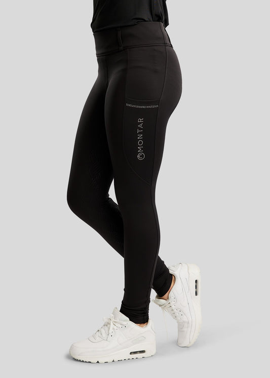 MoEverlisa legging Montar FG con cristales caviar - Negro