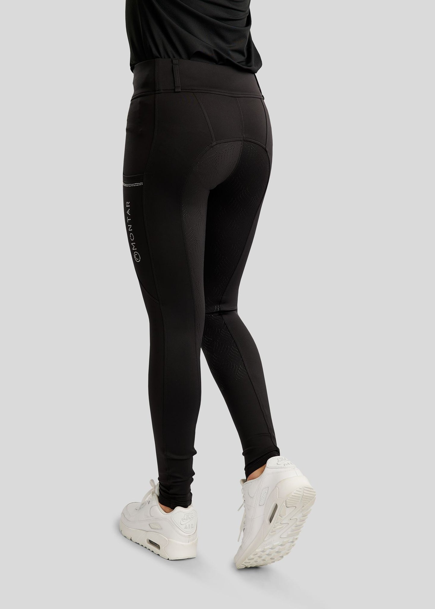 MoEverlisa legging Montar FG con cristales caviar - Negro