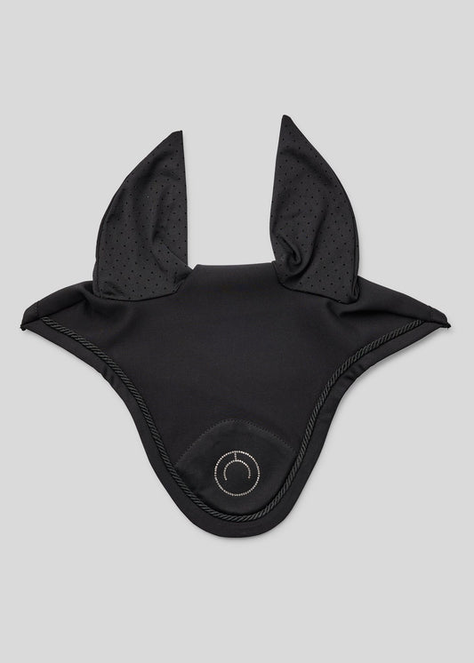 MoFly Orejeras de verano Mesh Softshell y logo en brillis color champán - Negro