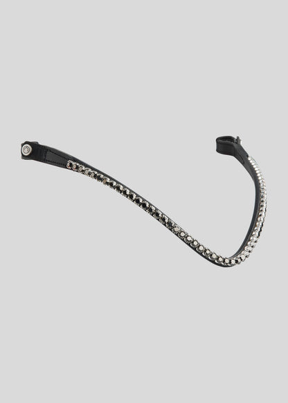FAIR Frontalera de Cuero Premium Montar -Gun Metal Cristals