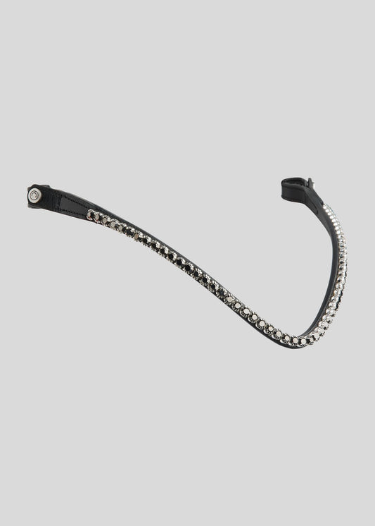 FAIR Frontalera de Cuero Premium Montar -Gun Metal Cristals