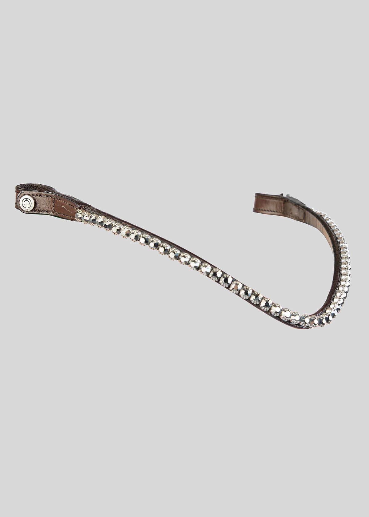 FAIR Frontalera de Cuero Premium Montar -Gun Metal Cristals