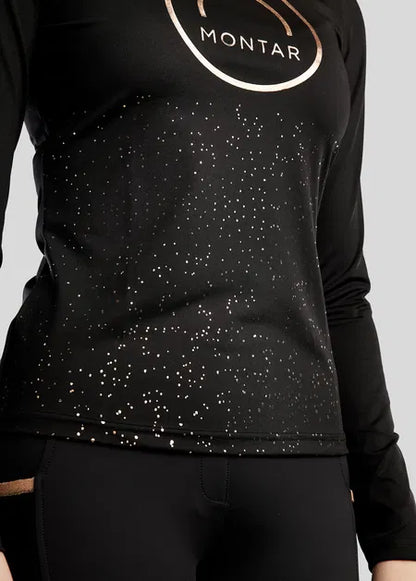 MoNille Baselayer con detalles en Rose Gold - Negro