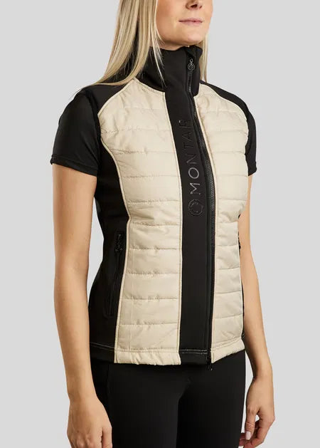 MoMartha Contrast Hybrid Bodywarmer - Warm Light Grey