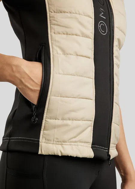 MoMartha Contrast Hybrid Bodywarmer - Warm Light Grey