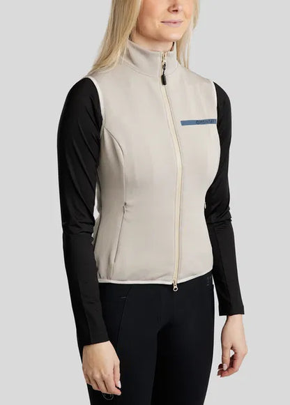 MoStella Nylon Vest With Mesh and Contrast Logo Print Light Silver Grey