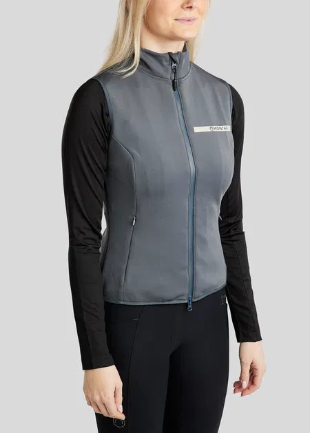 MoStella chaleco Nylon con Mesh and Contrast Logo - Dark Slate