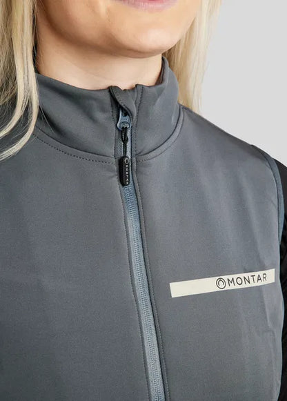 MoStella chaleco Nylon con Mesh and Contrast Logo - Dark Slate