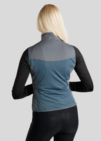 MoStella chaleco Nylon con Mesh and Contrast Logo - Dark Slate