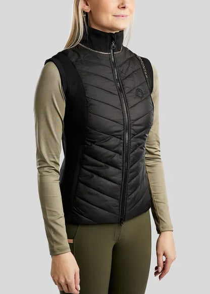 MoMary Hybrid Bodywarmer con Rosegold Crystals - Negro