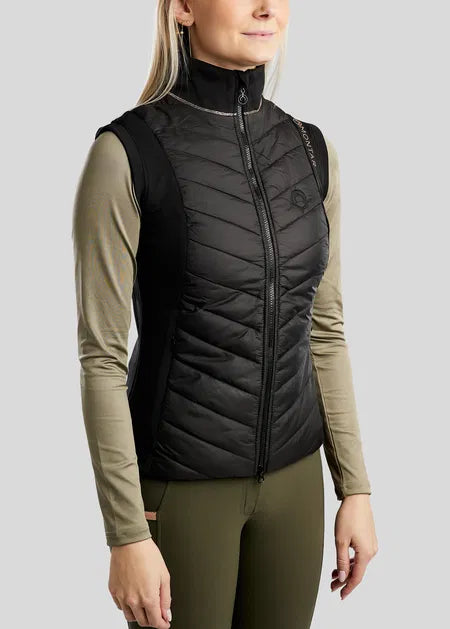 MoMary Hybrid Bodywarmer with Rosegold Crystals - Black