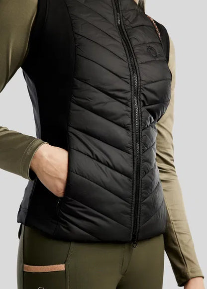 MoMary Hybrid Bodywarmer con Rosegold Crystals - Negro