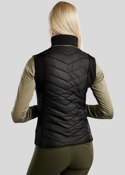 MoMary Hybrid Bodywarmer con Rosegold Crystals - Negro