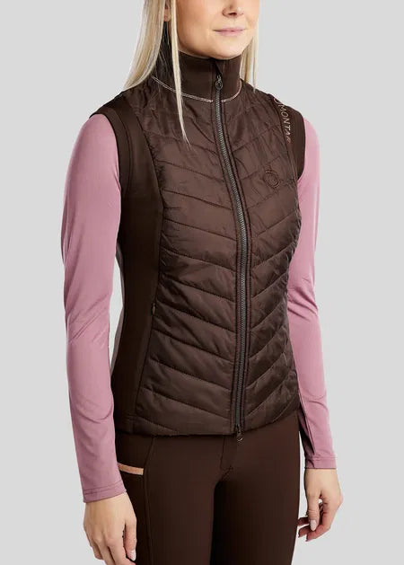 MoMary Hybrid Bodywarmer con Rosegold Crystals - Marrón