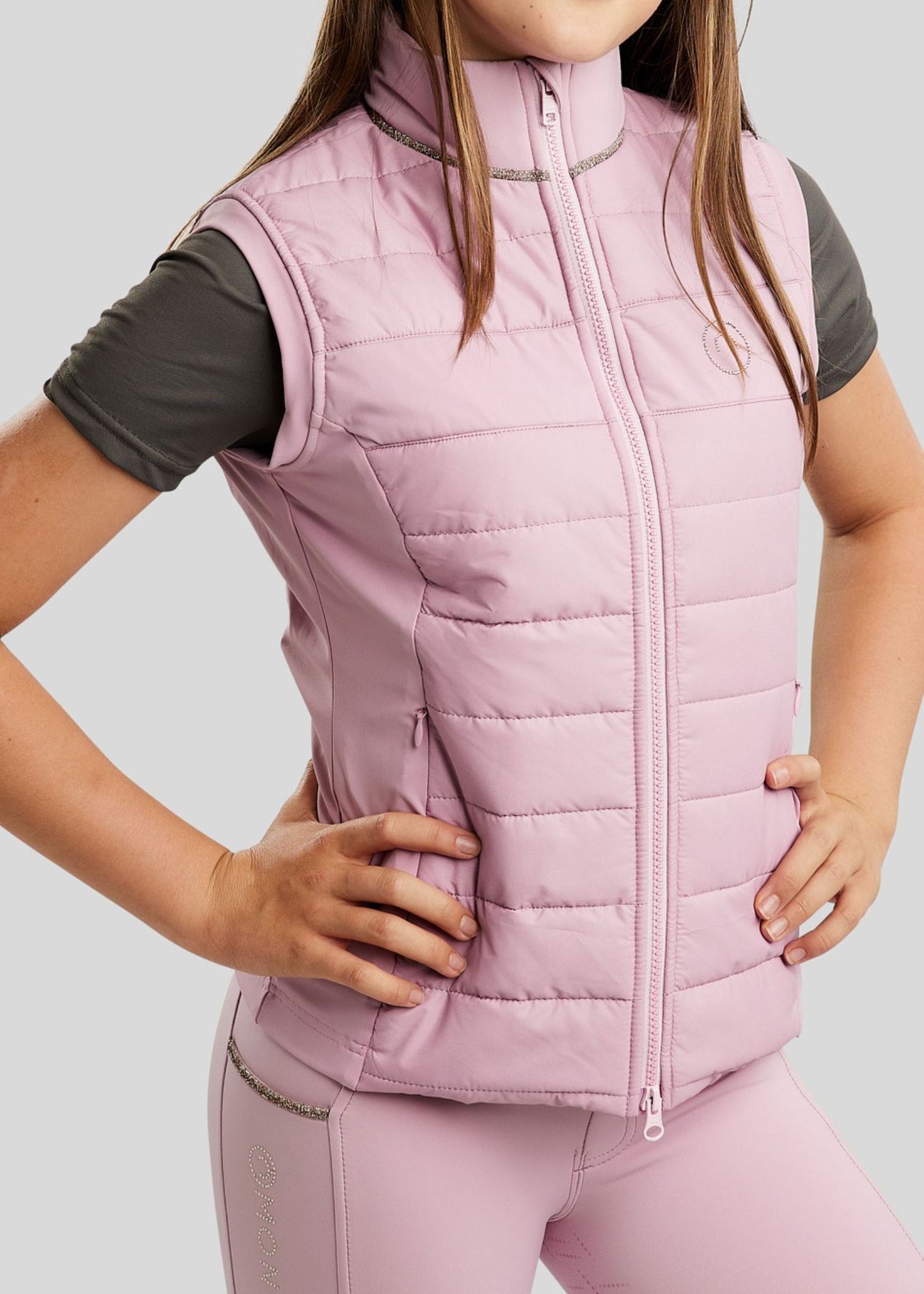 MoLila Chaleco Hybrid Bodywarmer Cristales caviar - Candy Pink