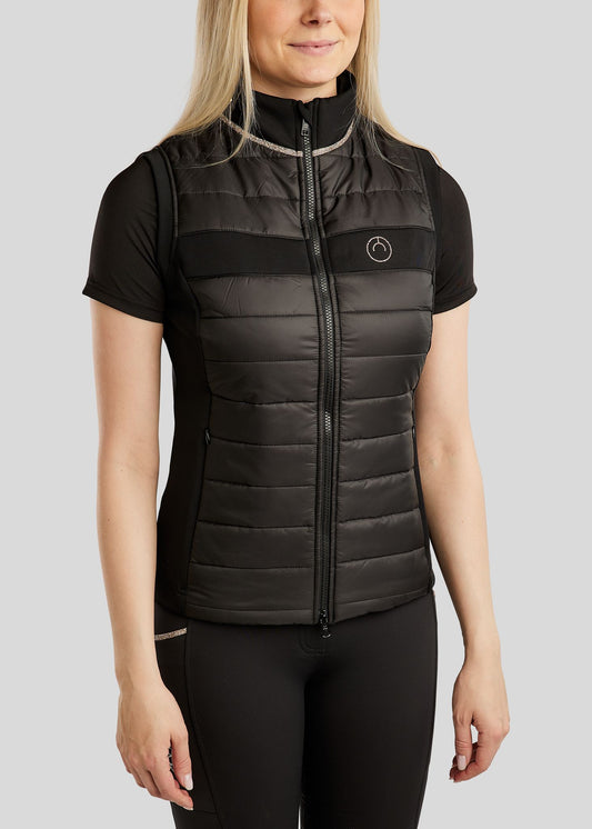 MoLila Chaleco Hybrid Bodywarmer Cristales caviar - Negro