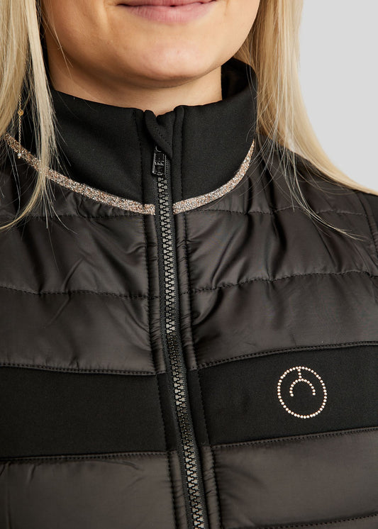 MoLila Chaleco Hybrid Bodywarmer Cristales caviar - Negro