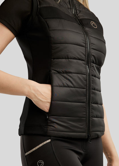 MoLila Chaleco Hybrid Bodywarmer Cristales caviar - Negro