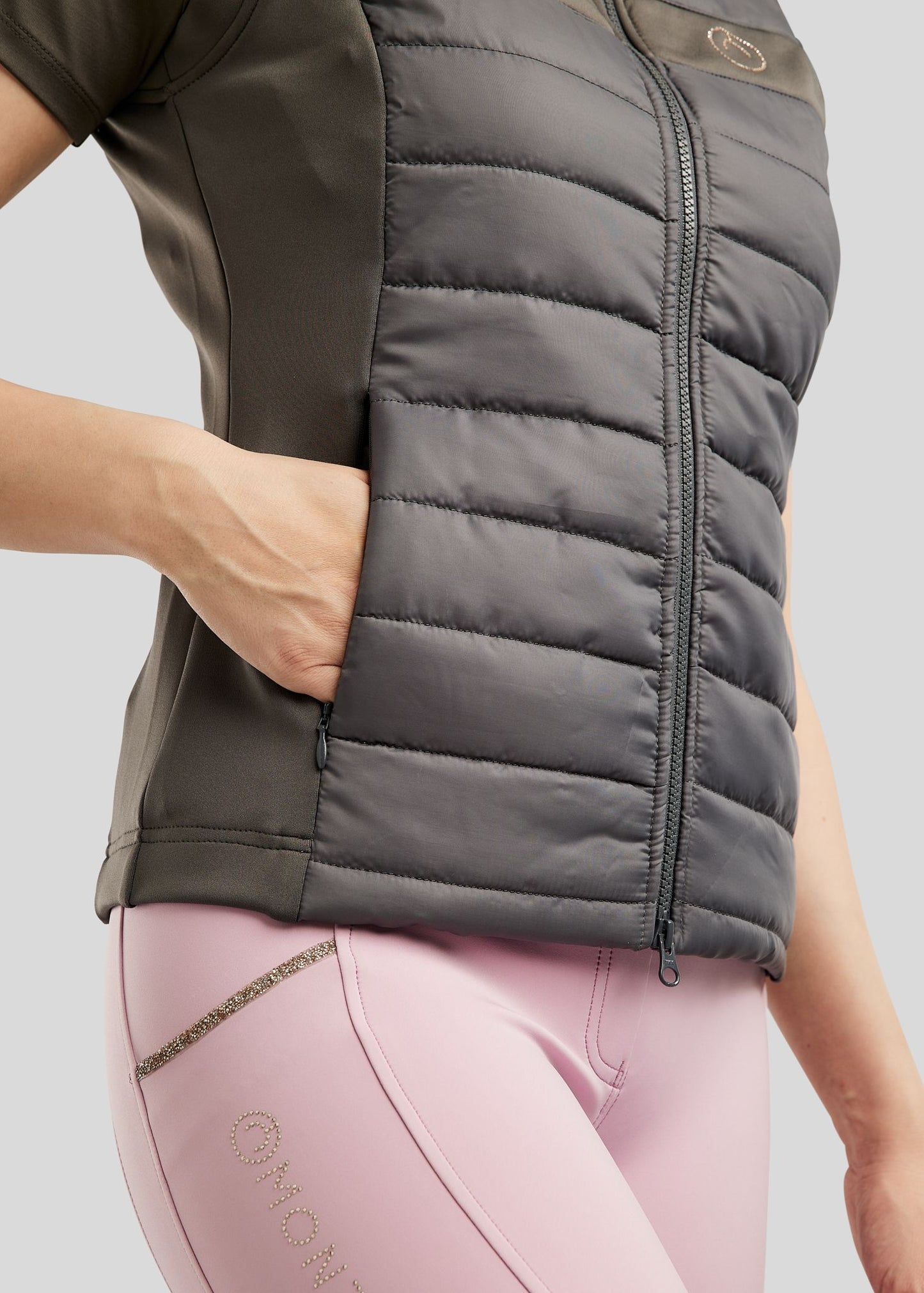 MoLila Chaleco Hybrid Bodywarmer Cristales caviar - Gris