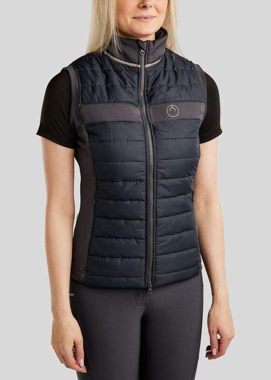 MoLila Chaleco Hybrid Bodywarmer Cristales caviar - Slate Grey