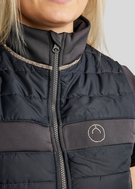 MoLila Chaleco Hybrid Bodywarmer Cristales caviar - Slate Grey