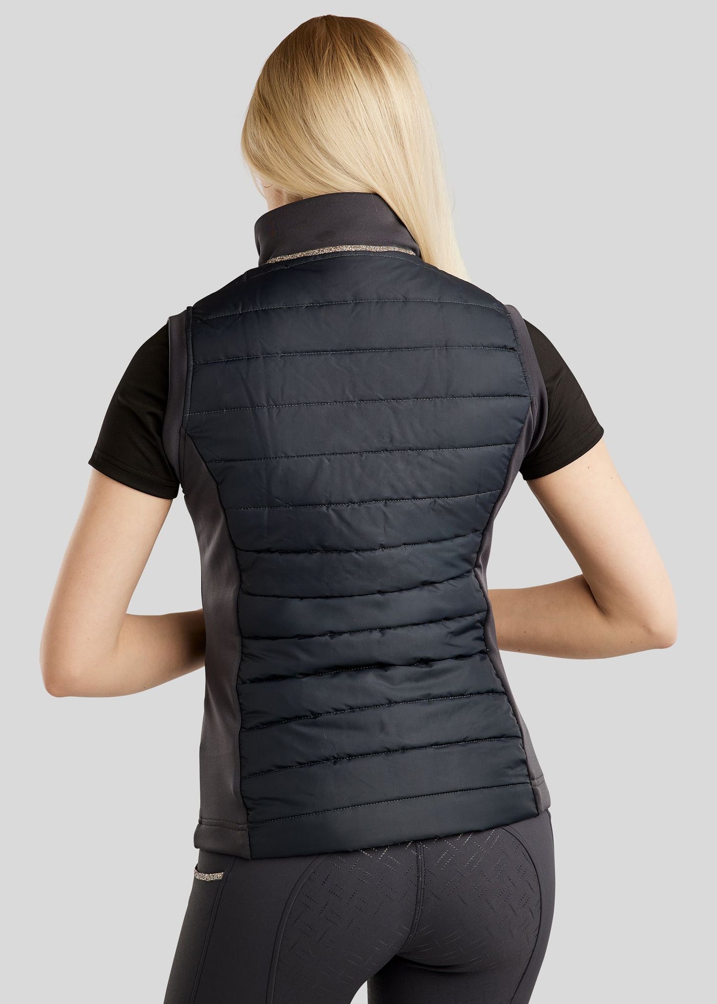 MoLila Chaleco Hybrid Bodywarmer Cristales caviar - Slate Grey