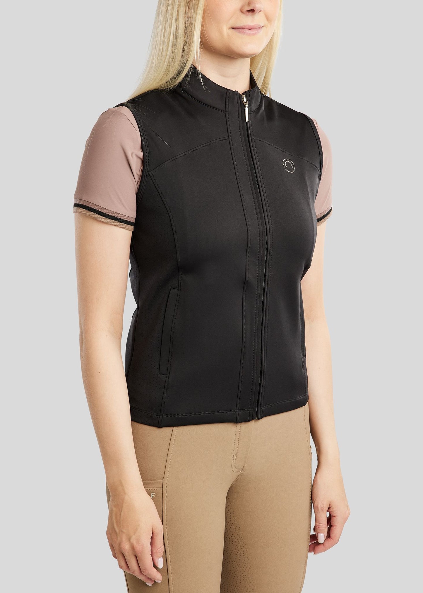 MoDahne Vest con cristales champagne - Negro