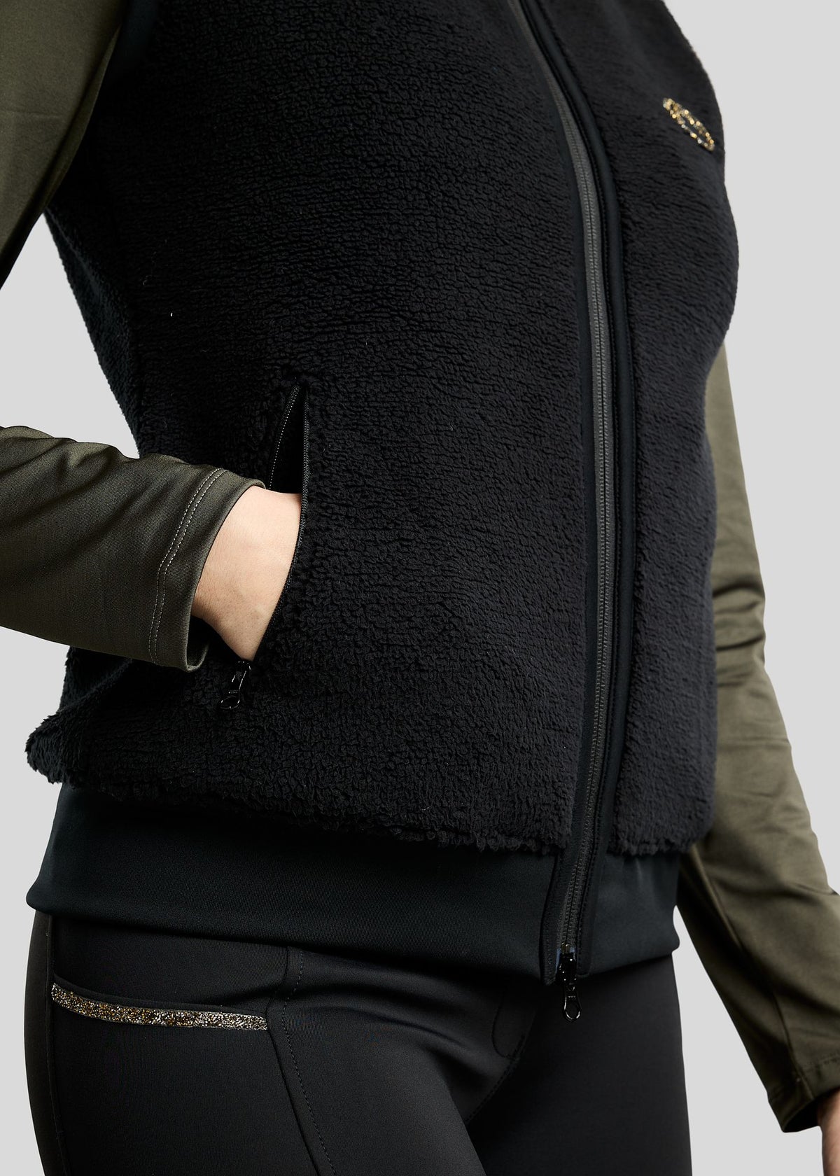 MoEbba chaleco Teddy - Negro
